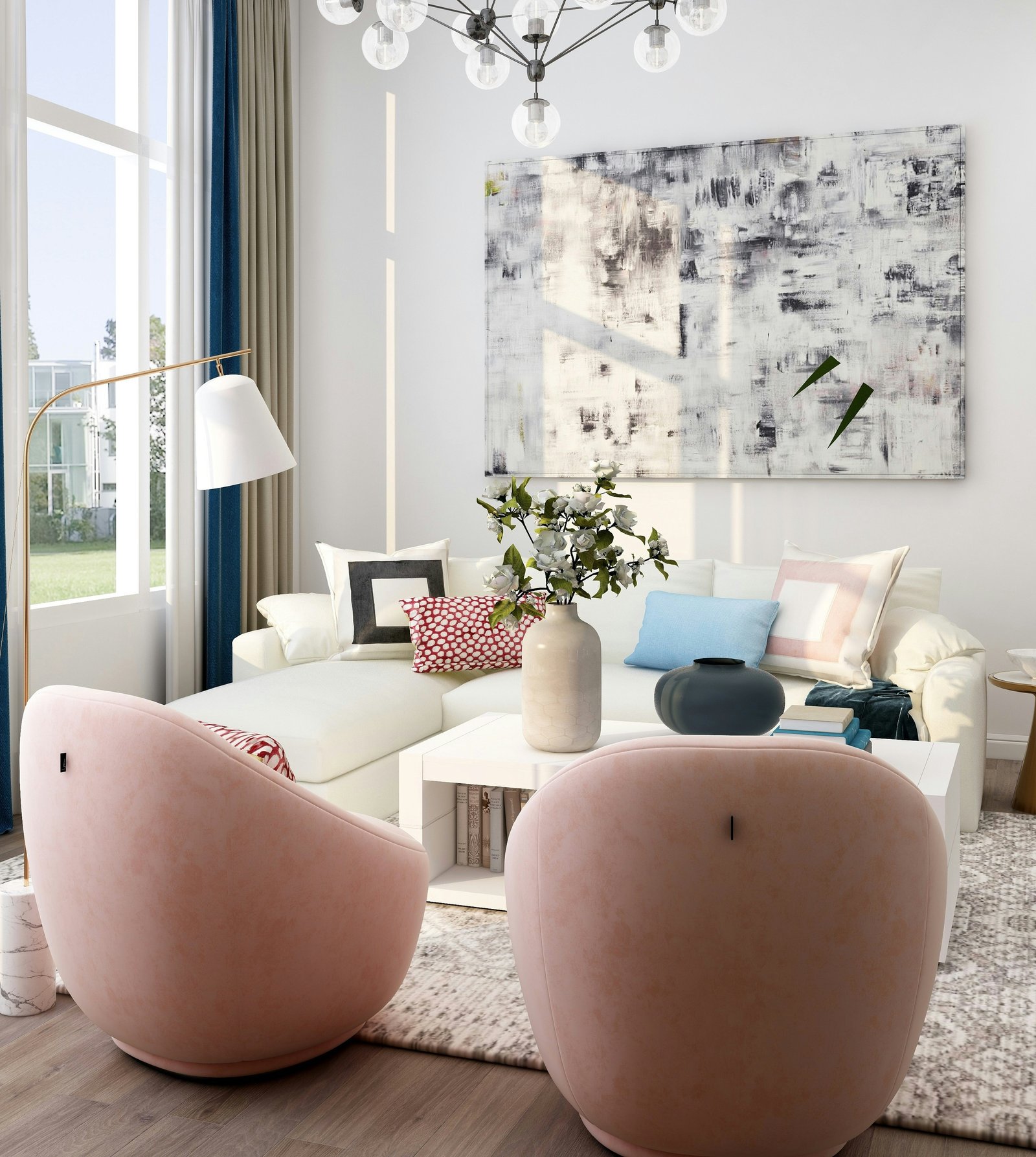 White and brown kitchen cabinet